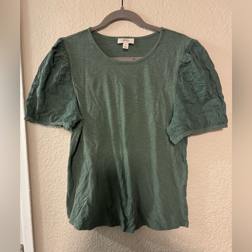 Style & Co. Green Short Sleeve Top